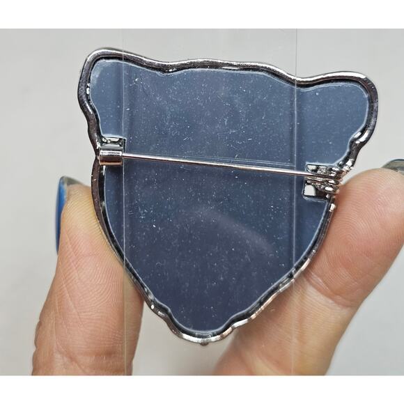 Crystal‎ Tiger Rhinestones New Brouch in Silver n Black Metal. Mob wife. … - Picture 4 of 12